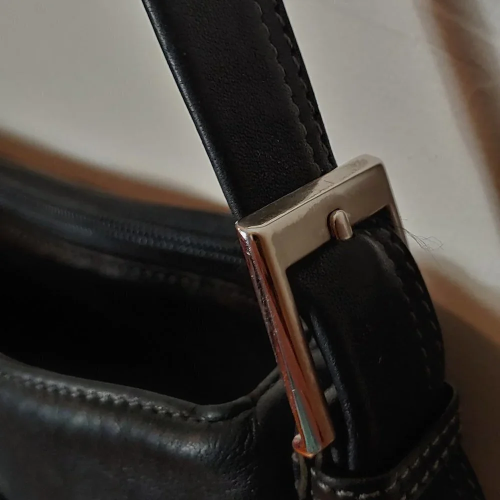 Tignanello Leather Shoulder Hobo Bag‎ Black